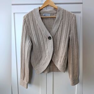 Chunky knit cardigan tan/taupe/biege